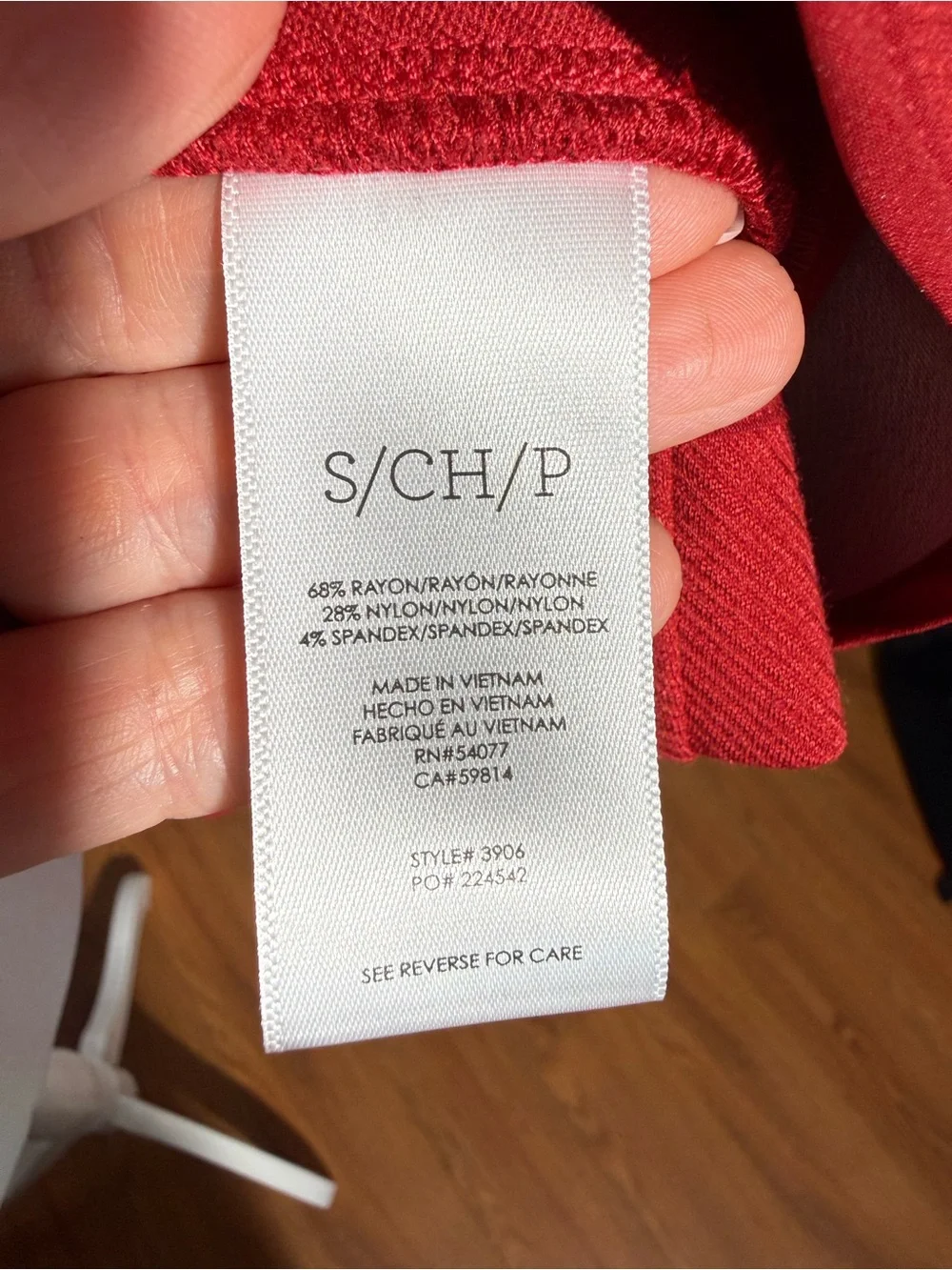 CAbi Red Button-Front Pea Coat - Picture 7 of 8